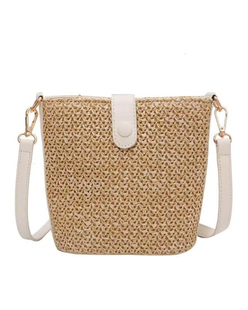 Straw Crossbody Bag for women tassel handmade shoulder bag Casual Beach Summer Beach Bucket Clutch Straws Wallet White $11.50...