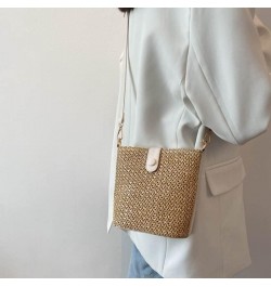 Straw Crossbody Bag for women tassel handmade shoulder bag Casual Beach Summer Beach Bucket Clutch Straws Wallet White $11.50...