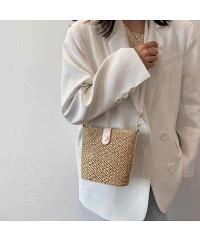 Straw Crossbody Bag for women tassel handmade shoulder bag Casual Beach Summer Beach Bucket Clutch Straws Wallet White $11.50...