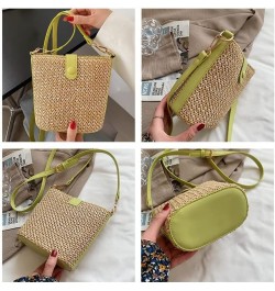 Straw Crossbody Bag for women tassel handmade shoulder bag Casual Beach Summer Beach Bucket Clutch Straws Wallet White $11.50...