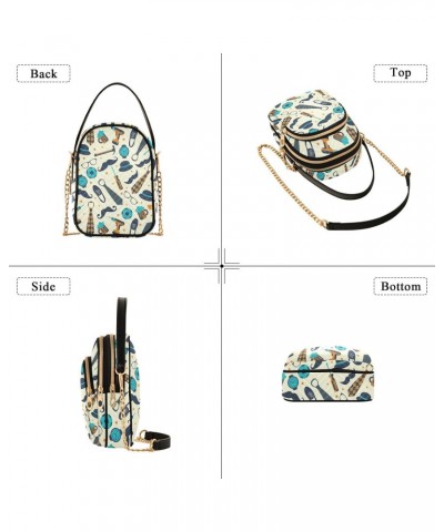 Chain Crossbody Bags for Women Happy Father's Pattern Quilted Shoulder Crossbody Handbags Travel Cross Body Cell Phone Purses...