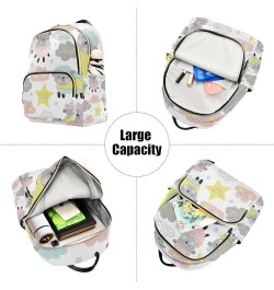 Women Backpack Sheep Cloud Starfarm Sheep Anti-Theft Travel Backpack with Luggage Belt Lightweight Handbag Lady Purse Roomy D...