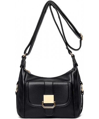 Crossbody Bags for Women Soft PU Leather Purses and Handbags Multipurpose Shoulder Bag Satchel Black $23.50 Satchels