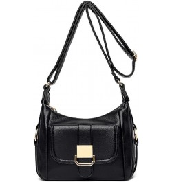 Crossbody Bags for Women Soft PU Leather Purses and Handbags Multipurpose Shoulder Bag Satchel Black $23.50 Satchels