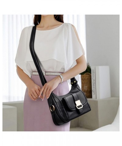 Crossbody Bags for Women Soft PU Leather Purses and Handbags Multipurpose Shoulder Bag Satchel Black $23.50 Satchels