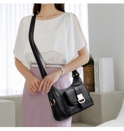 Crossbody Bags for Women Soft PU Leather Purses and Handbags Multipurpose Shoulder Bag Satchel Black $23.50 Satchels