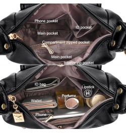 Crossbody Bags for Women Soft PU Leather Purses and Handbags Multipurpose Shoulder Bag Satchel Black $23.50 Satchels