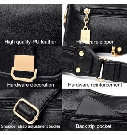 Crossbody Bags for Women Soft PU Leather Purses and Handbags Multipurpose Shoulder Bag Satchel Black $23.50 Satchels