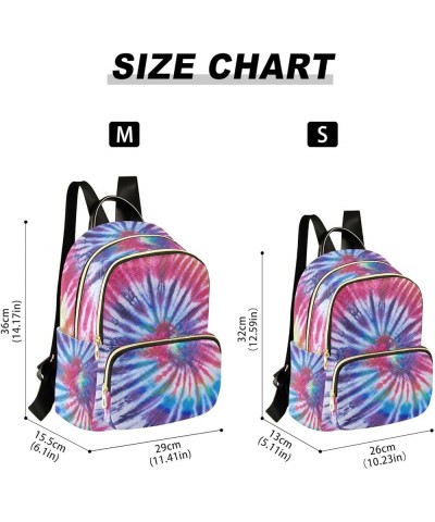 Women Backpack Batik Tie Dye Abstract Rainbow Swirl Durable Travel Backpack Lightweight Handbag Lady Purse Roomy Double Zippe...