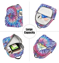 Women Backpack Batik Tie Dye Abstract Rainbow Swirl Durable Travel Backpack Lightweight Handbag Lady Purse Roomy Double Zippe...