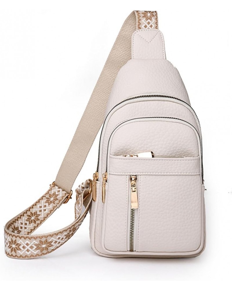 Small Sling Bag for Women Crossbody Sling Purse for Women Chest Bag Leather Sling Bag White $33.64 Backpacks