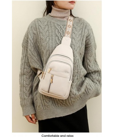 Small Sling Bag for Women Crossbody Sling Purse for Women Chest Bag Leather Sling Bag White $33.64 Backpacks