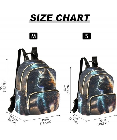 Medium Fashion Backpack for Women Galaxy Cat Print Ladies Travel Daypack Aesthetic Shoulder Bag 11.4×6.1×14.1 IN $14.76 Backp...