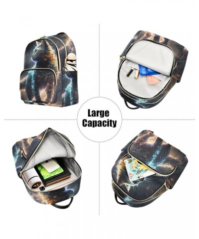 Medium Fashion Backpack for Women Galaxy Cat Print Ladies Travel Daypack Aesthetic Shoulder Bag 11.4×6.1×14.1 IN $14.76 Backp...