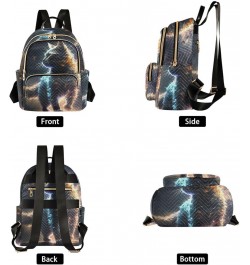 Medium Fashion Backpack for Women Galaxy Cat Print Ladies Travel Daypack Aesthetic Shoulder Bag 11.4×6.1×14.1 IN $14.76 Backp...