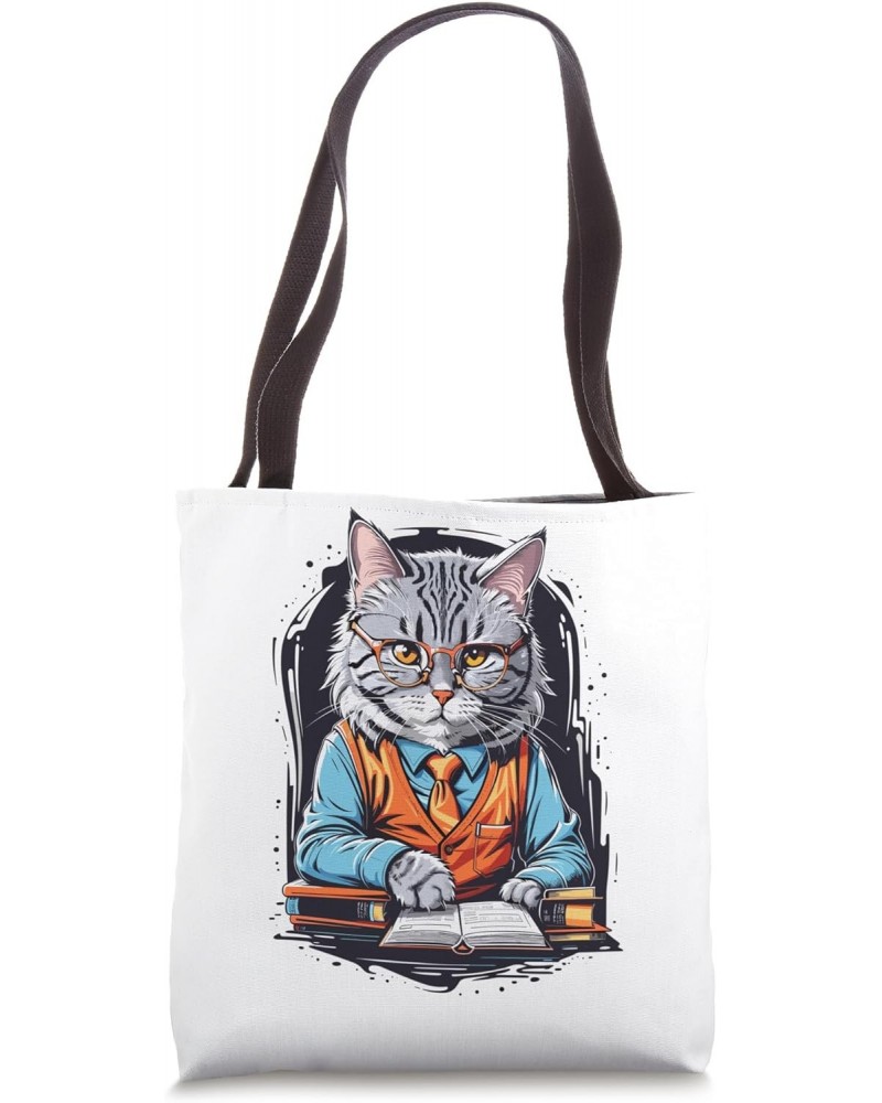 Bookkeeper Accountant Cat Graphic Design Tote Bag $17.70 Totes