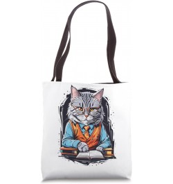 Bookkeeper Accountant Cat Graphic Design Tote Bag $17.70 Totes