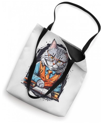 Bookkeeper Accountant Cat Graphic Design Tote Bag $17.70 Totes