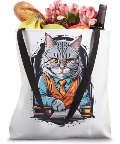 Bookkeeper Accountant Cat Graphic Design Tote Bag $17.70 Totes