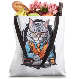 Bookkeeper Accountant Cat Graphic Design Tote Bag $17.70 Totes