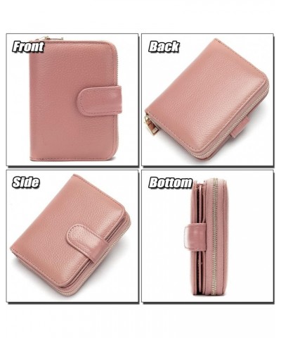 Women's Minimalist Small Genuine Leather Wallet RFID Blocking Accordion Credit Card Case Holder with 12 Card Slots, 3 Windows...