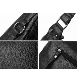 Women Casual Crossbody Small Hobo Shoulder Bag Black PU Leather Travel Purse for Lady Black - Style C $12.95 Hobo Bags