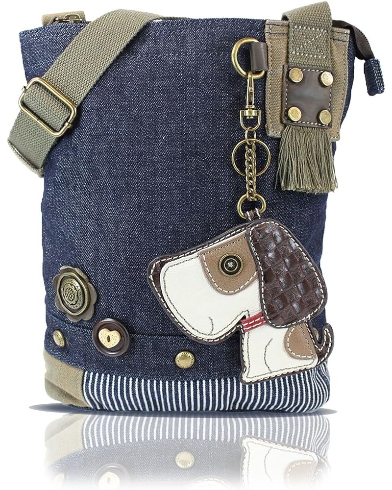 Patch Cross-Body Women Handbag, Canvas Messenger Bag Toffy Dog Denim $31.86 Crossbody Bags