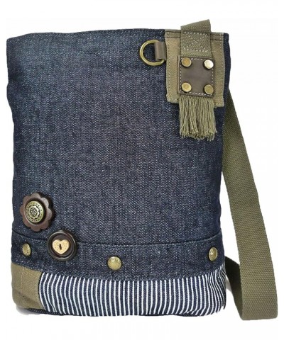 Patch Cross-Body Women Handbag, Canvas Messenger Bag Toffy Dog Denim $31.86 Crossbody Bags