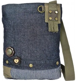 Patch Cross-Body Women Handbag, Canvas Messenger Bag Toffy Dog Denim $31.86 Crossbody Bags