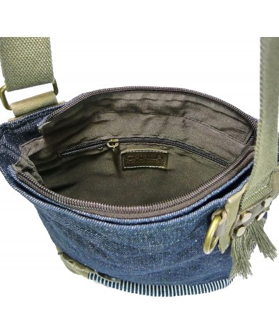 Patch Cross-Body Women Handbag, Canvas Messenger Bag Toffy Dog Denim $31.86 Crossbody Bags