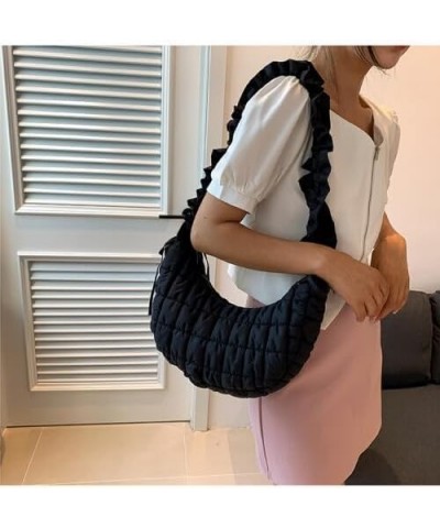 Women Small Puffer Hobo Bag Quilted Crossbody Bag Down Shoulder Bag Casual Handbag Daily Purse Red $10.80 Totes