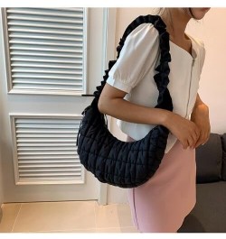 Women Small Puffer Hobo Bag Quilted Crossbody Bag Down Shoulder Bag Casual Handbag Daily Purse Red $10.80 Totes