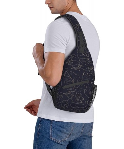 Navy Blue Cross Chest Bag Diagonally Unisex Crossbody Backpack Travel Backpack, Lightweight Casual Chest Daypack, Hiking Sing...