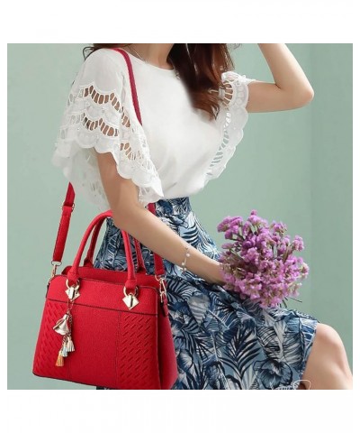 Womens Handbags Ladies Purse Satchel Shoulder Bags Roomy Fashion Tote Leather Bag Leather Tote Wine $13.45 Totes