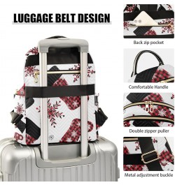 Christmas Women Backpack Buffalo Plaid Snowflake Stockings Anti-Theft Travel Backpack with Luggage Belt Durable Lightweight H...