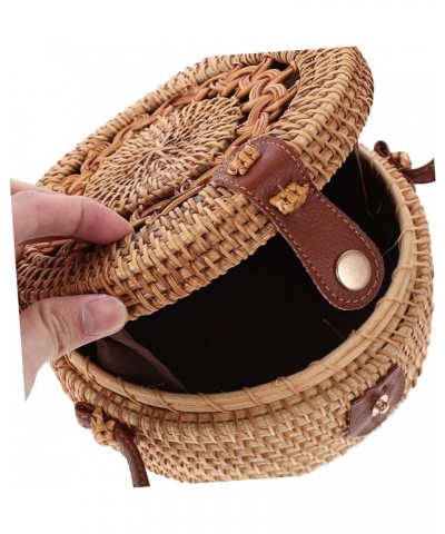 2pcs Woven Bag Knitted Bags Handmade Bag Straw Bag Portable Seaside Resort Wooden As Shownx3pcs $21.09 Shoulder Bags