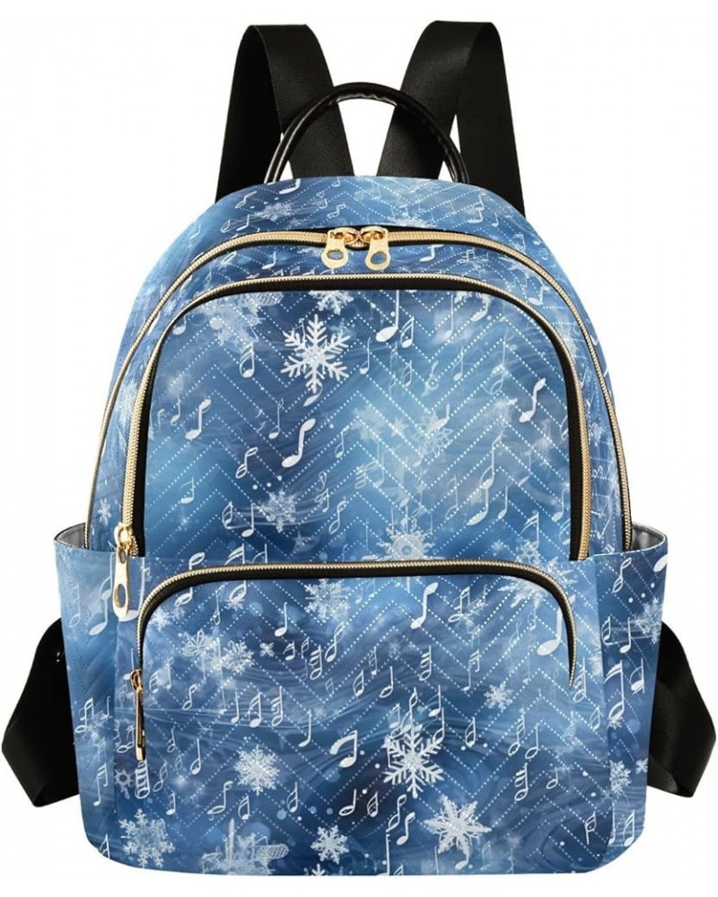 Musical Notes Snowflakes Women's Backpack Purse Causal Daypack Work Travel College Business Trip Bag Shoulder Bag Medium $13....