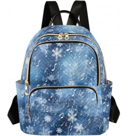 Musical Notes Snowflakes Women's Backpack Purse Causal Daypack Work Travel College Business Trip Bag Shoulder Bag Medium $13....