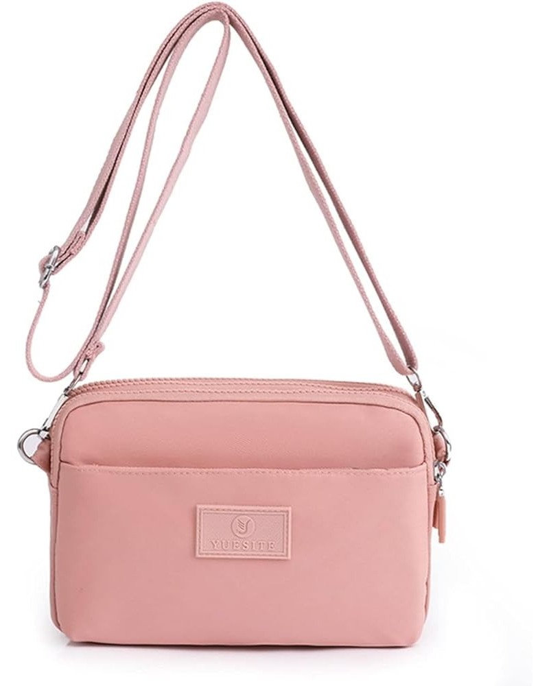 Nylon Crossbody Purses Multipockets Shoulder Bags for Women Daily Purses and Handbags Pink $23.99 Totes