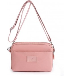 Nylon Crossbody Purses Multipockets Shoulder Bags for Women Daily Purses and Handbags Pink $23.99 Totes