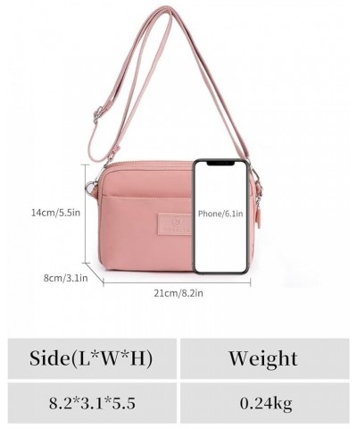 Nylon Crossbody Purses Multipockets Shoulder Bags for Women Daily Purses and Handbags Pink $23.99 Totes