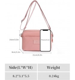 Nylon Crossbody Purses Multipockets Shoulder Bags for Women Daily Purses and Handbags Pink $23.99 Totes