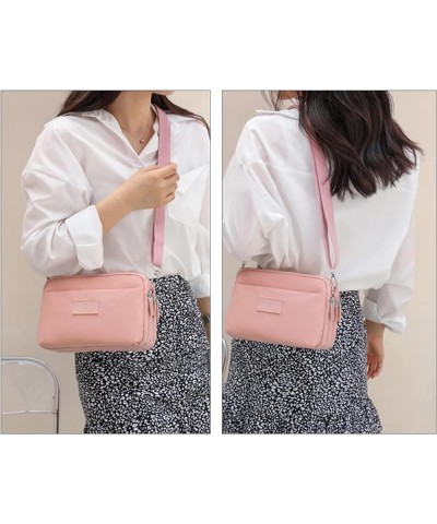 Nylon Crossbody Purses Multipockets Shoulder Bags for Women Daily Purses and Handbags Pink $23.99 Totes