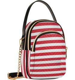 Red Stripes Fabric Texture Crossbody Bags for Women Fanny Packs Small Sling Cross Body Bag Phone Mini Wallet Purse $9.24 Cros...