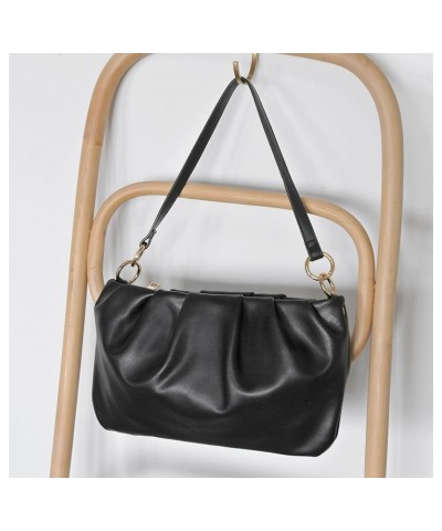 Women Ruched Shoulder Handbag Cloud Pouch Hobo Bag Convertible Clutch Soft Vegan Leather Cross body Bag (Nude) Black $31.91 T...