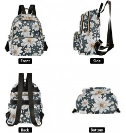 White Daisy Floral Backpack for Women Fashion Shoulder Bags Small Casual Daypack Travel Bag S 202a4614 S(10.23"x5.11"x12.59")...