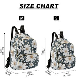 White Daisy Floral Backpack for Women Fashion Shoulder Bags Small Casual Daypack Travel Bag S 202a4614 S(10.23"x5.11"x12.59")...