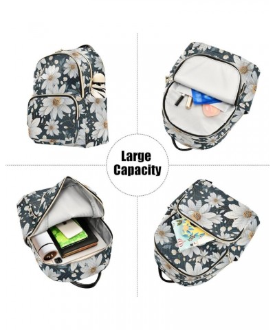 White Daisy Floral Backpack for Women Fashion Shoulder Bags Small Casual Daypack Travel Bag S 202a4614 S(10.23"x5.11"x12.59")...