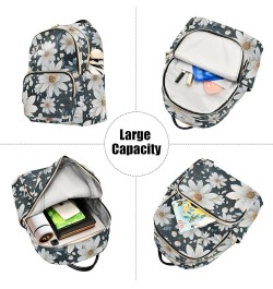 White Daisy Floral Backpack for Women Fashion Shoulder Bags Small Casual Daypack Travel Bag S 202a4614 S(10.23"x5.11"x12.59")...