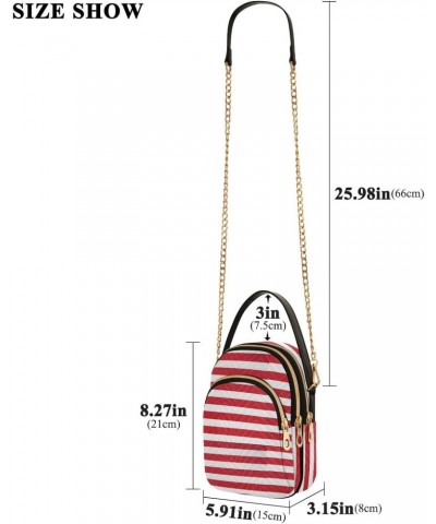 Red Stripes Fabric Texture Crossbody Bags for Women Fanny Packs Small Sling Cross Body Bag Phone Mini Wallet Purse $9.24 Cros...